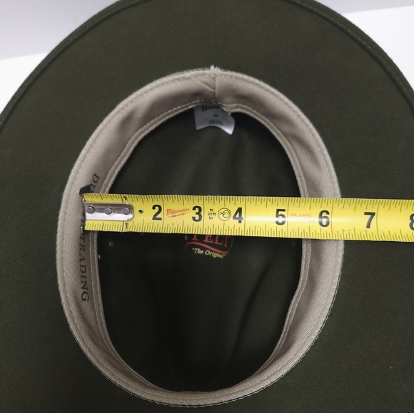 Duluth Trading Wool Felt Crusher Hat Medium Leather Band USA Made Green Fedora - Picture 11 of 14